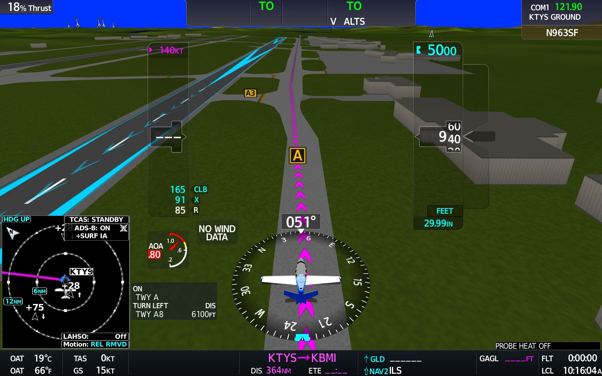 Taxiway routing and 3D Safe Taxi on Vision Jet